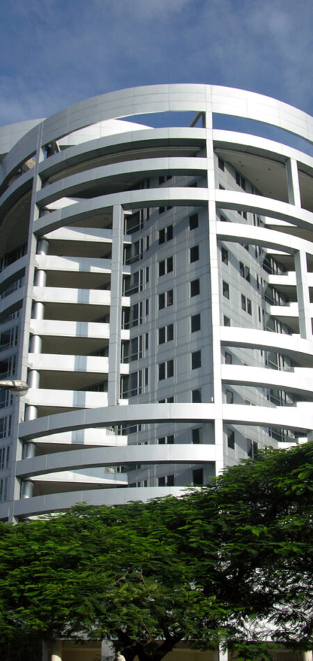 Wellington Mews , aluminum cladding , large curved sunshades